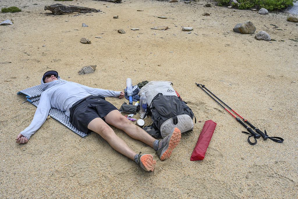 resting on backpacking trip