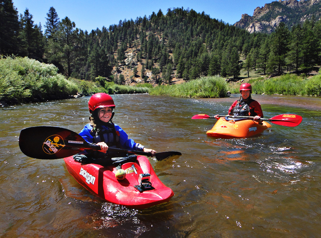 Abby (age 5) taking the lead through “Death Canyon” rapid on the South Platte River, Deckers, Colorado.