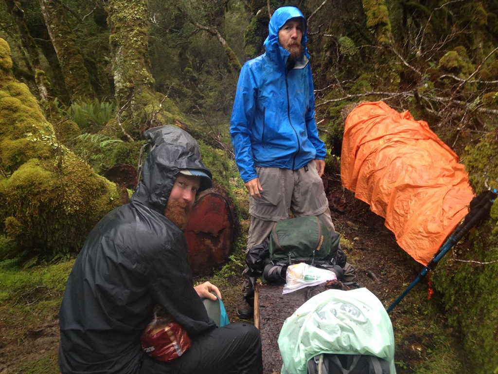 layered clothing for backpacking in the rain
