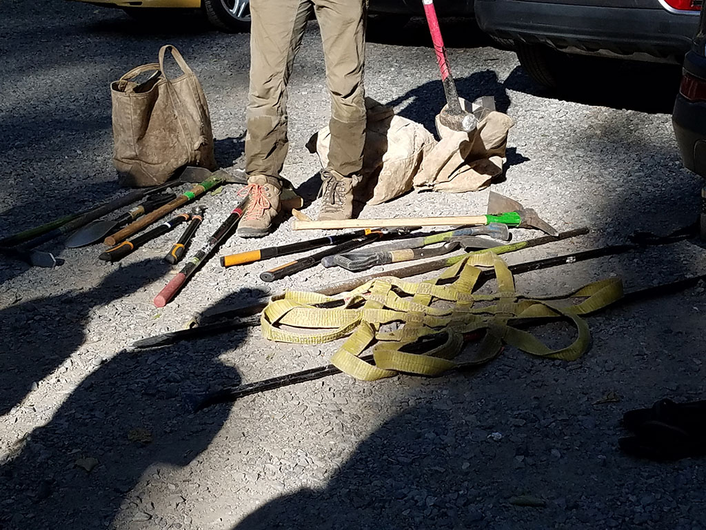some tools used by trail workers