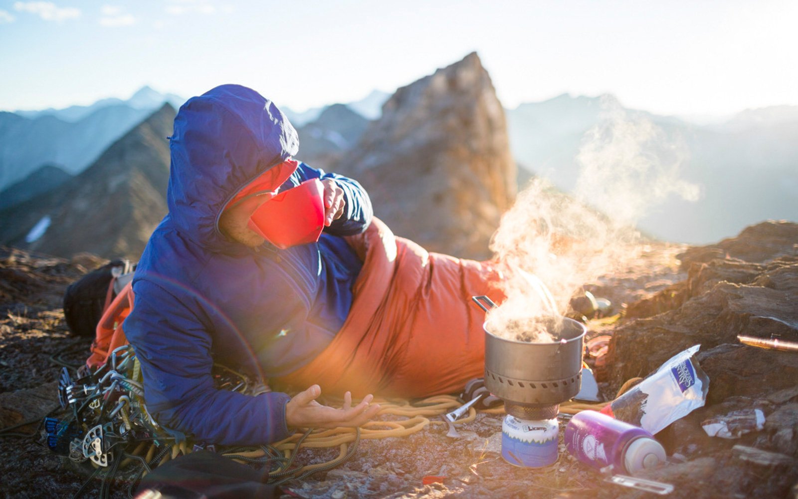 using backpacking stove to heat up meal