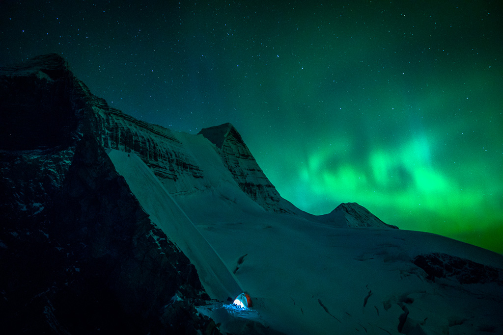 Northern Lights near Mount Robson in the Canadian Rockies