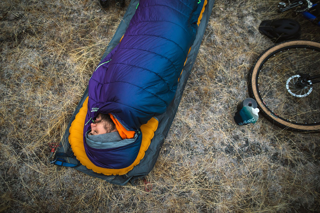 lightweight sleeping bag with zoned insulation