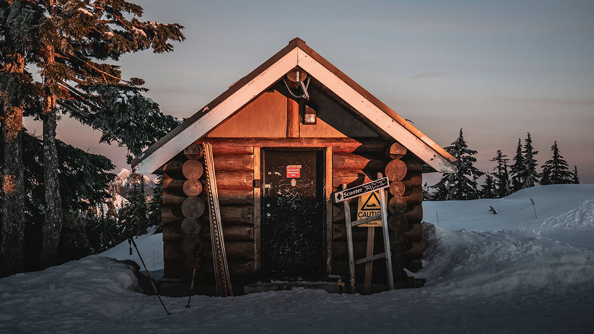 winter ski hut