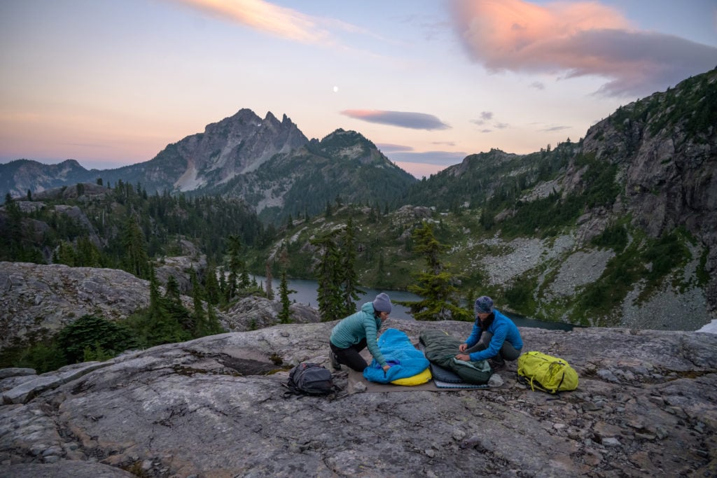 Making camp high in the central Cascades.