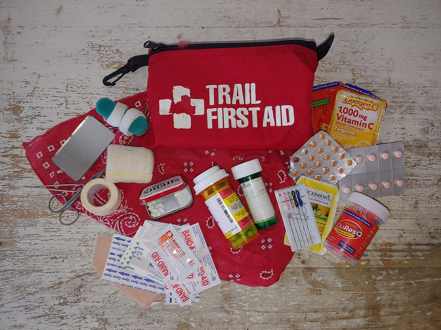 backpacking and hiking first aid kit