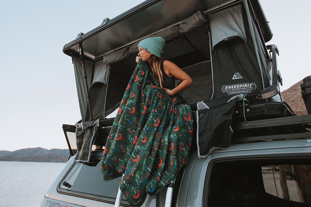 car camping sleep system with blanket