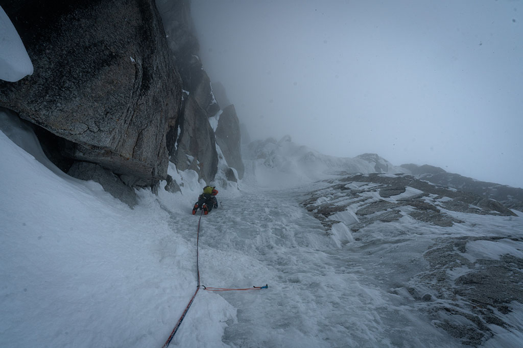 climbing in bad weather in Alaska