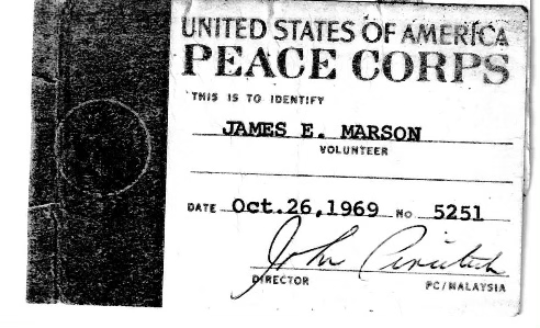 Jim Marson peace corps card