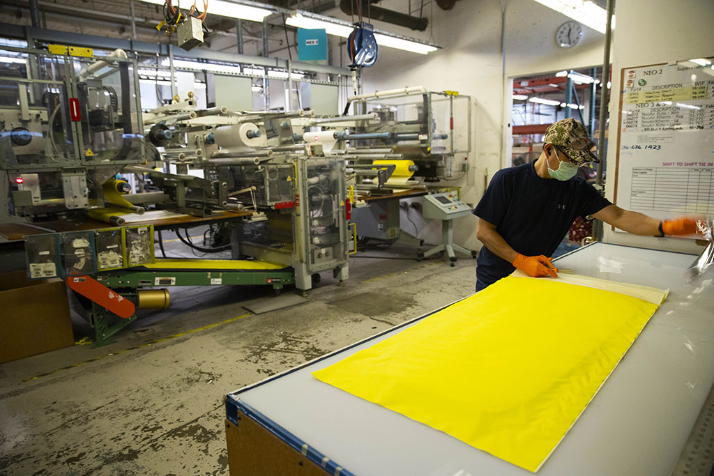 neoair sleeping pad materials in manufacturing facility