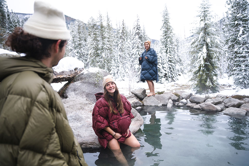 camping in hot spring in honcho poncho down ponchos