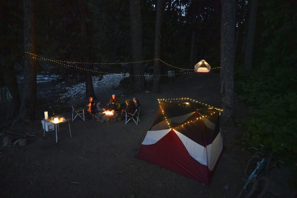 campsite at night